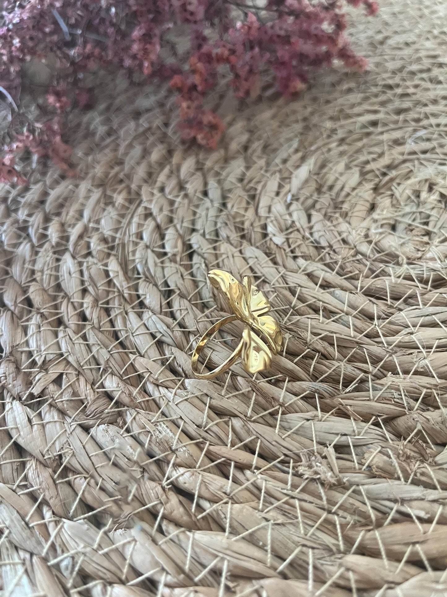 Bague réglable, Flora, résiste à l’eau noircit pas