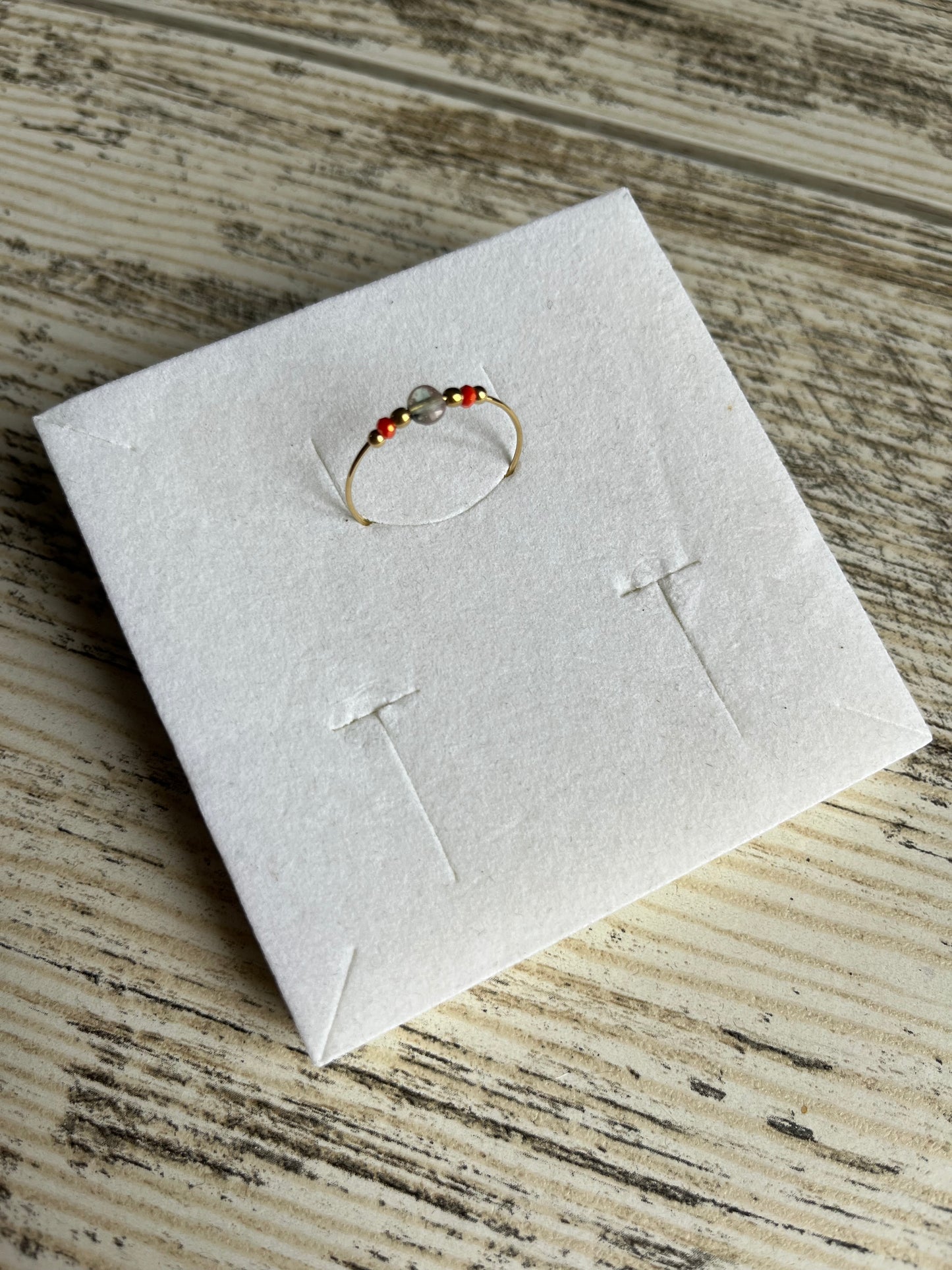 Bague fine, couleur or et rose