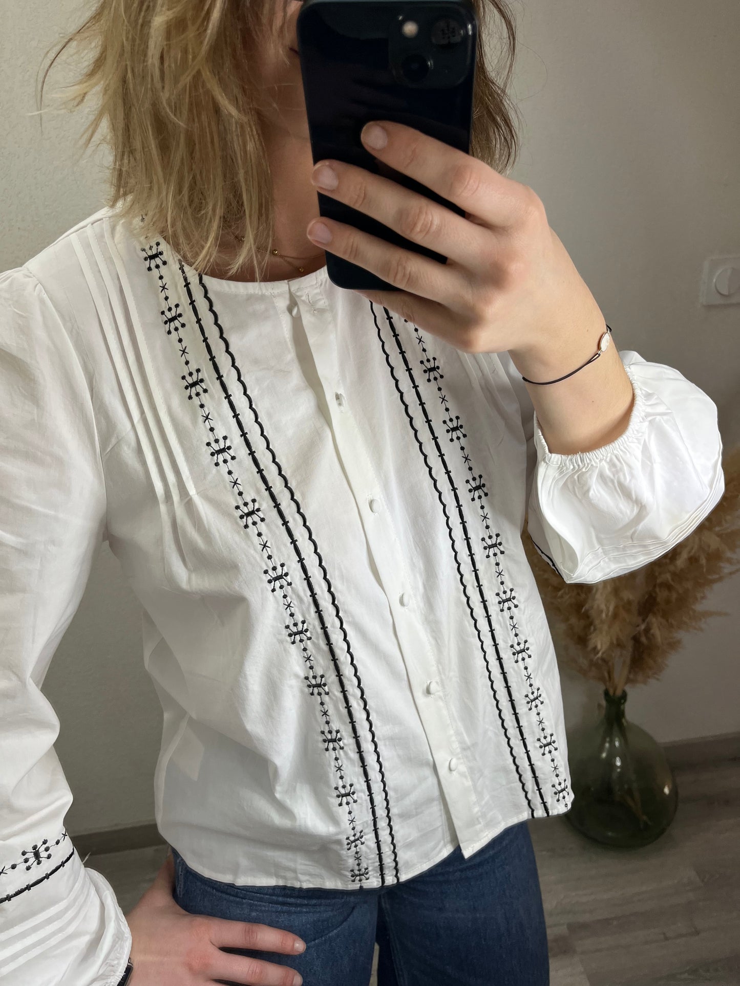 Blouse Romy blanche brodé Taille S M L