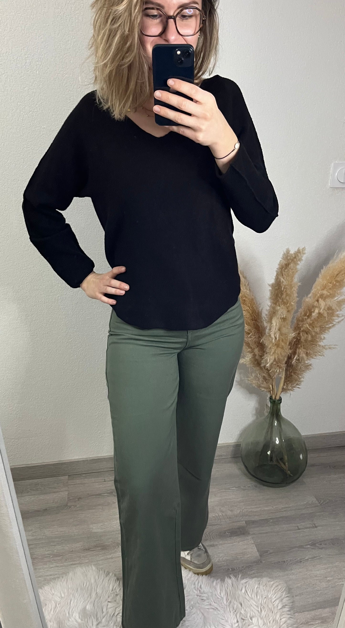 Jean Zoé kaki 100% coton