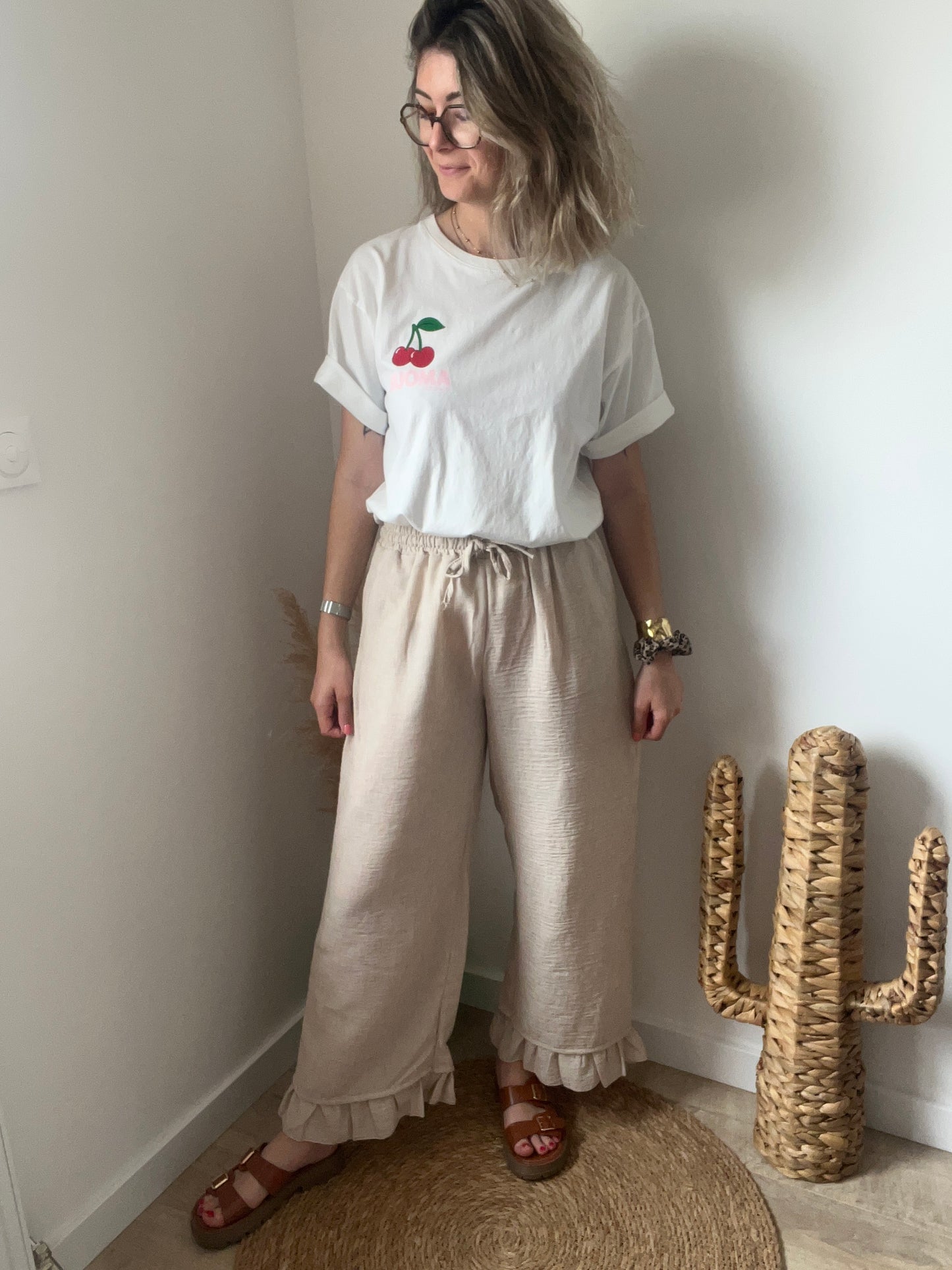 en matière polyester effet Lin très agréable à porter