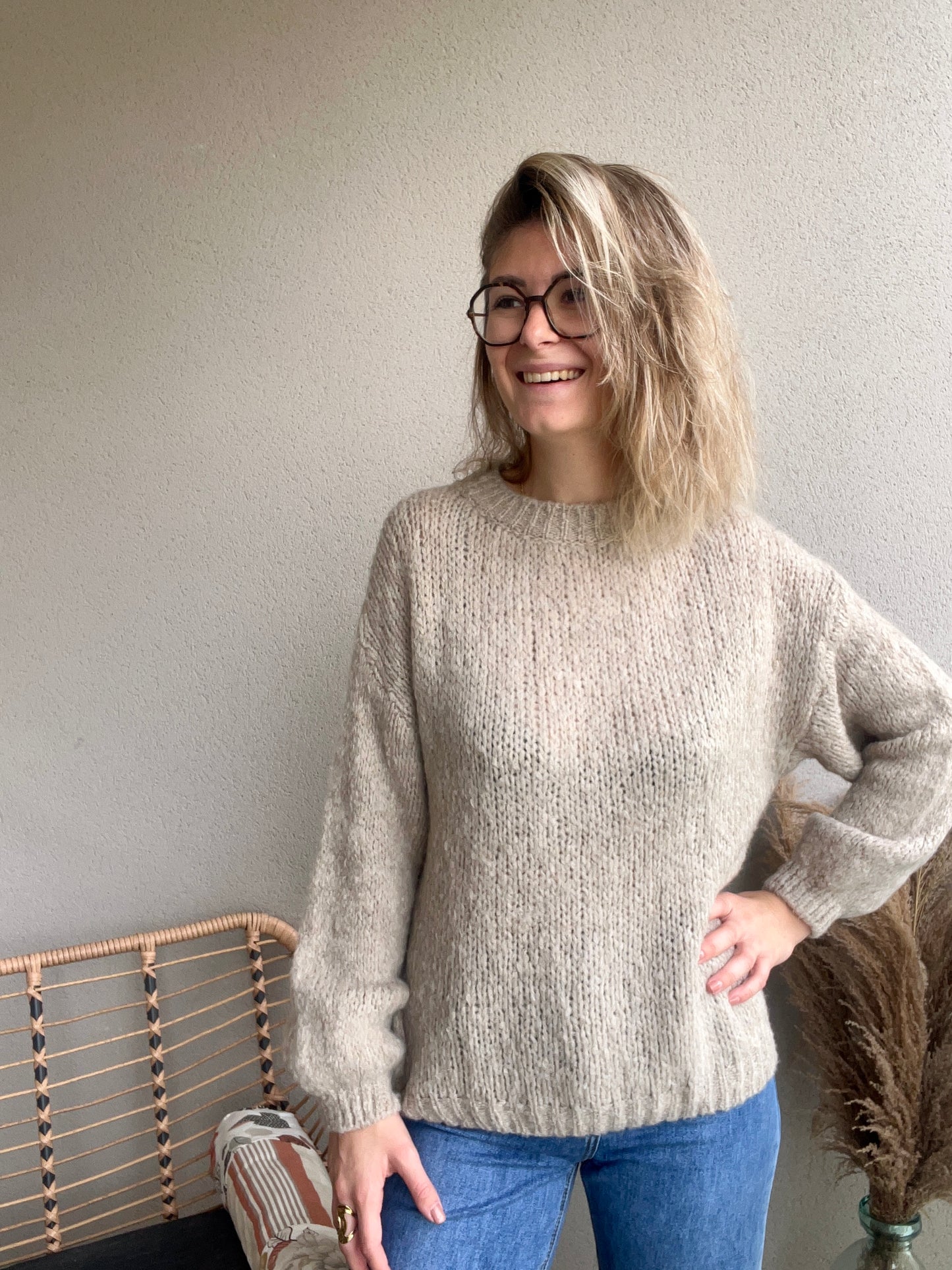 pull d’hiver en maille chaud et doux pour la saison en taille unique