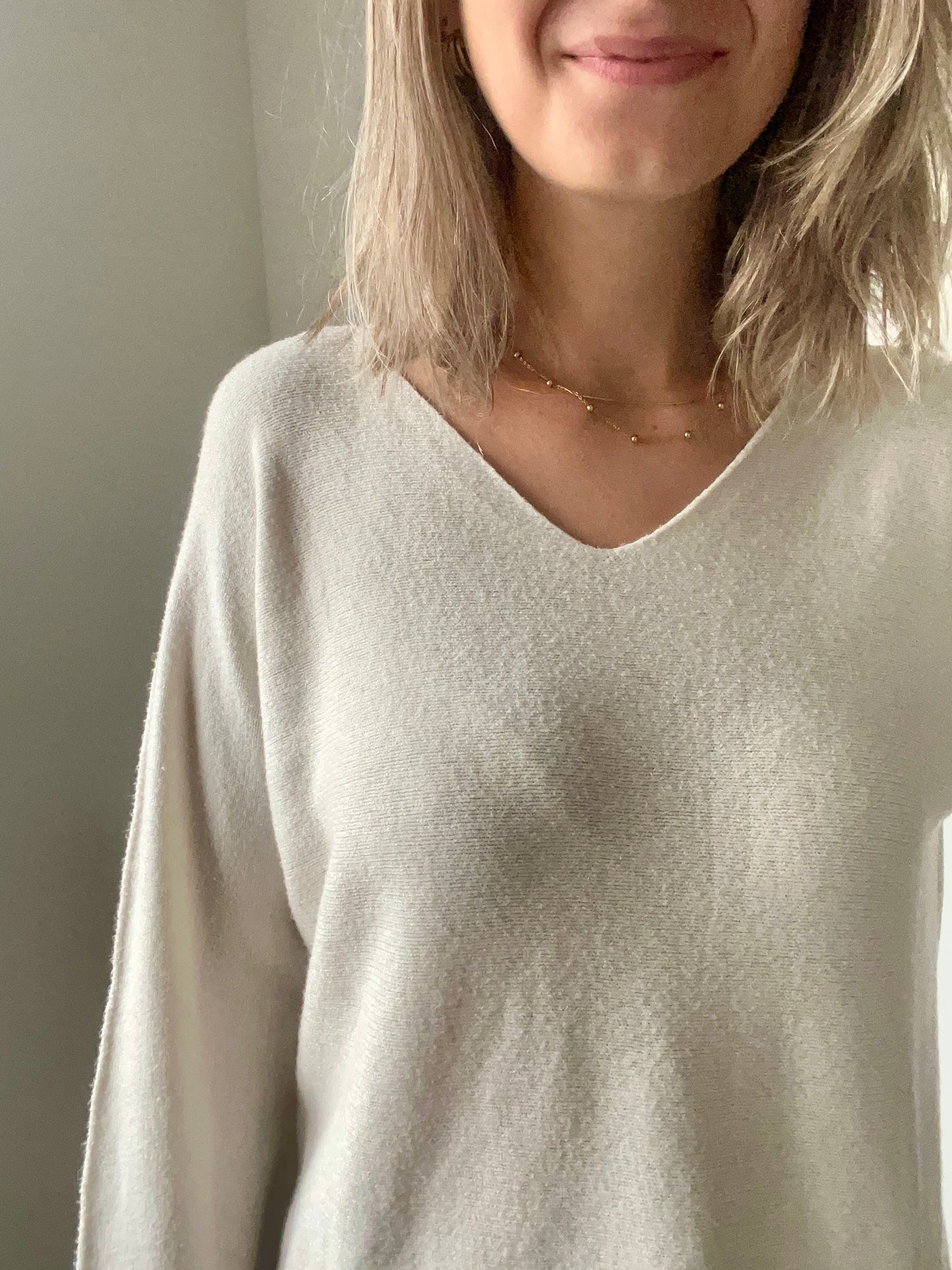 Détails, pull beige femme