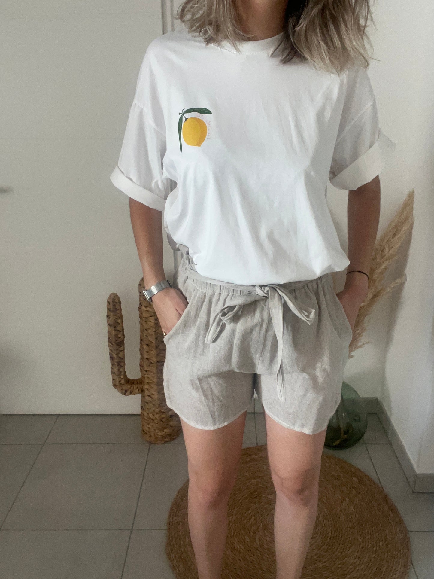 taille élastique + deux poches sur le cote
