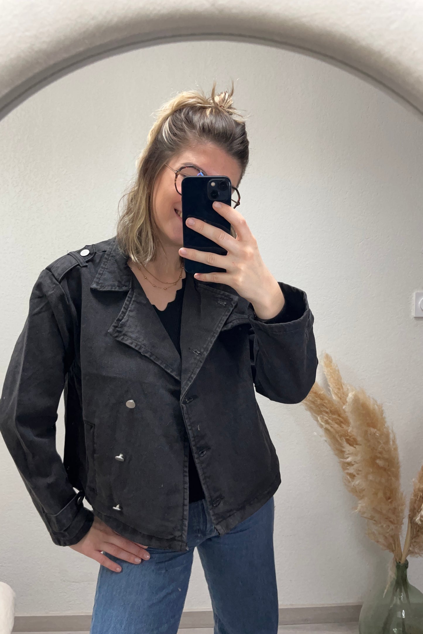 Veste Lucia avec bouton sur le devant effet jean Très agréable à porter