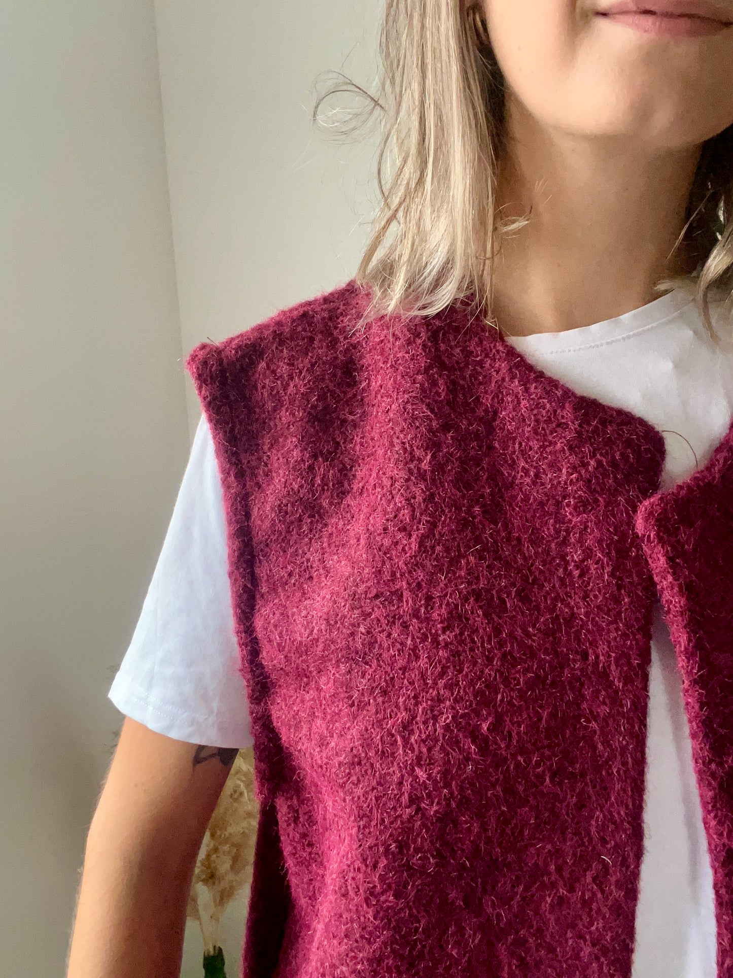 Veste hyper tendance très douce de couleur bordeaux
