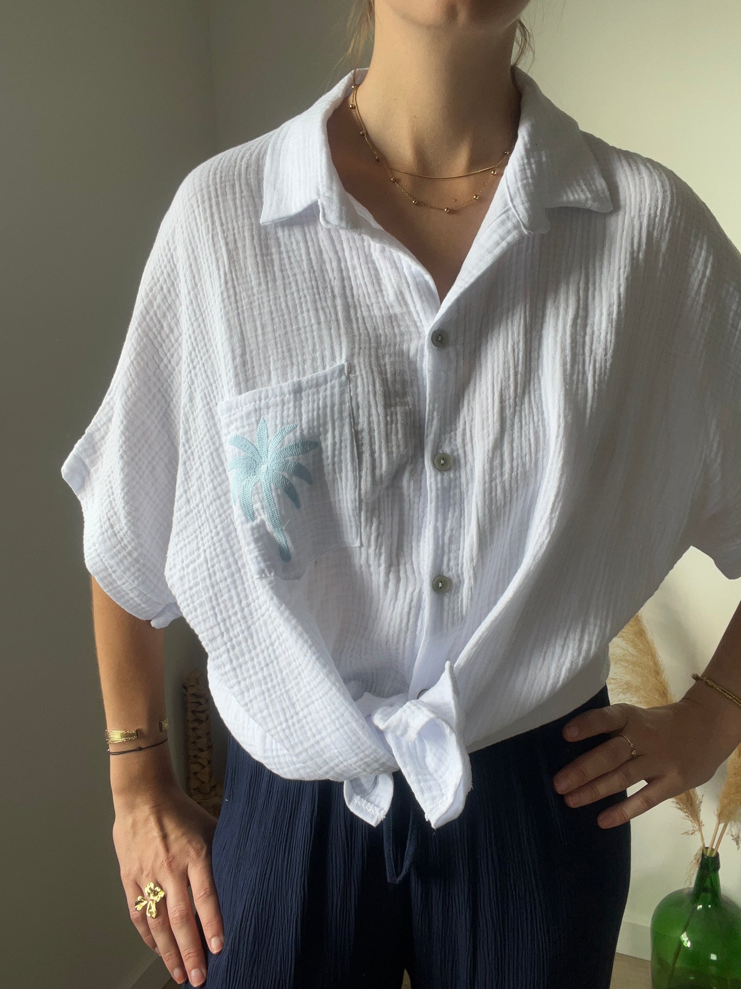 Diverses façon de porter la chemise, soit la soie avec un petit nœud sur le devant pour un effet plus cintré