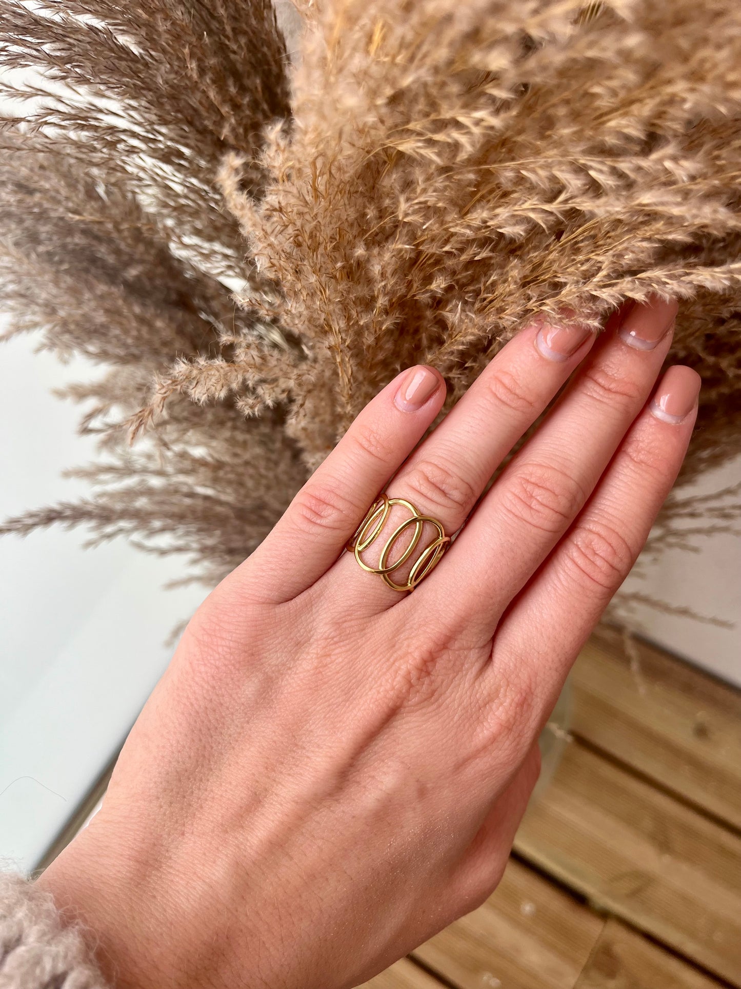 Bagarre pour femmes en acier, inoxydable de couleur, or, taille réglable de 50 à 58