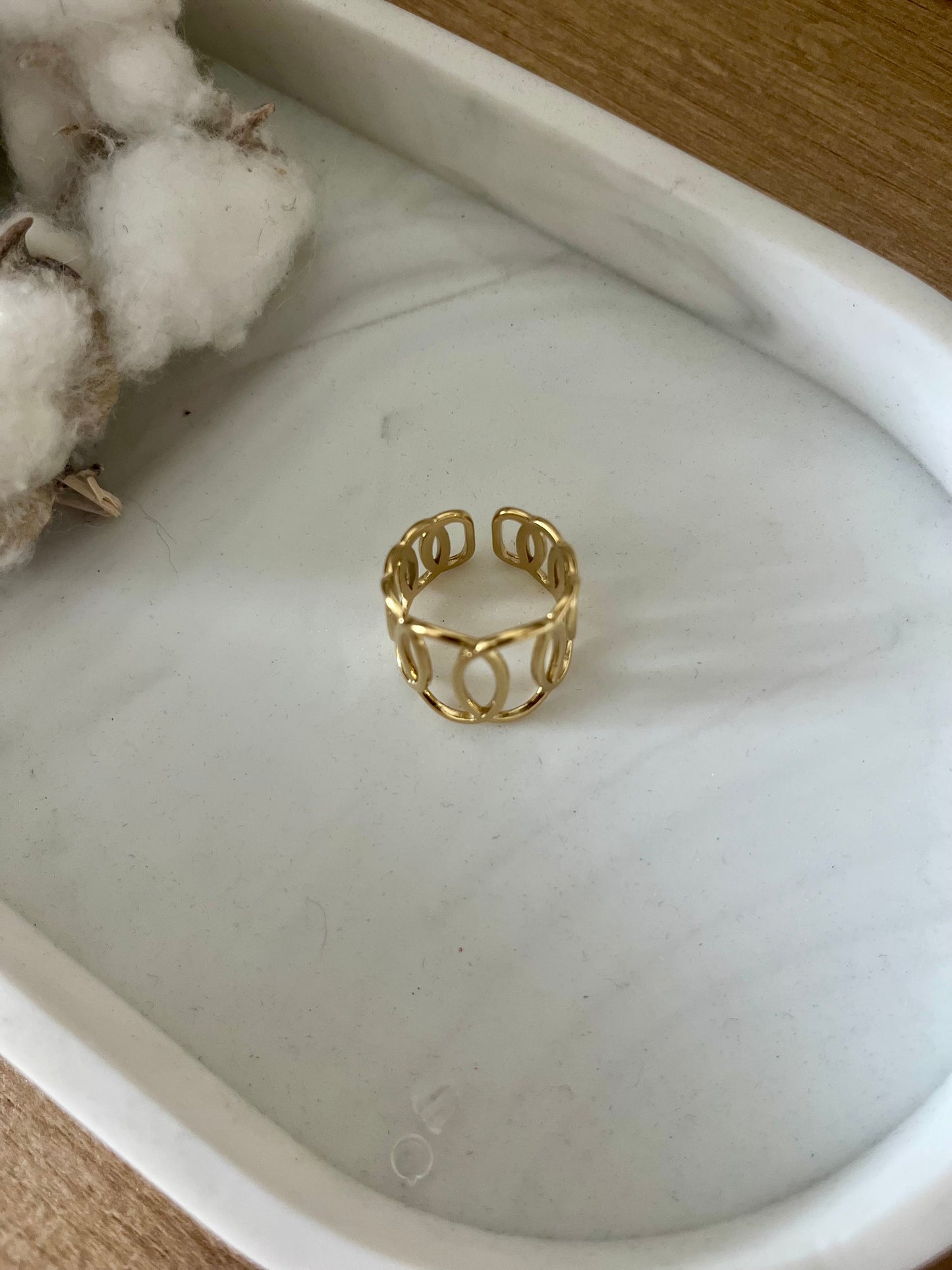 Bague pour femme en acier, inoxydable, résiste à l’eau noirci pas