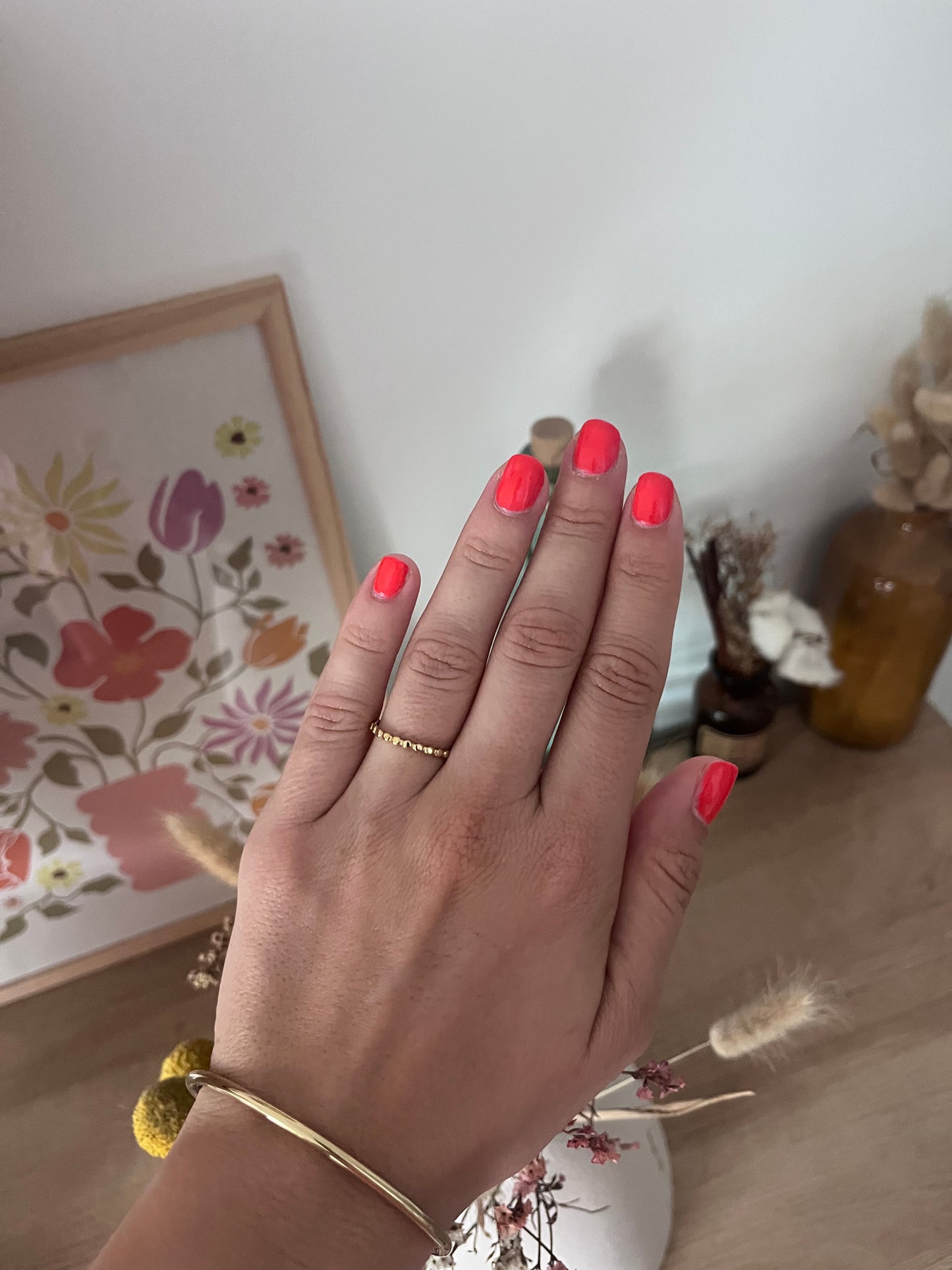 Bague fine taille réglable pour femme couleur or 