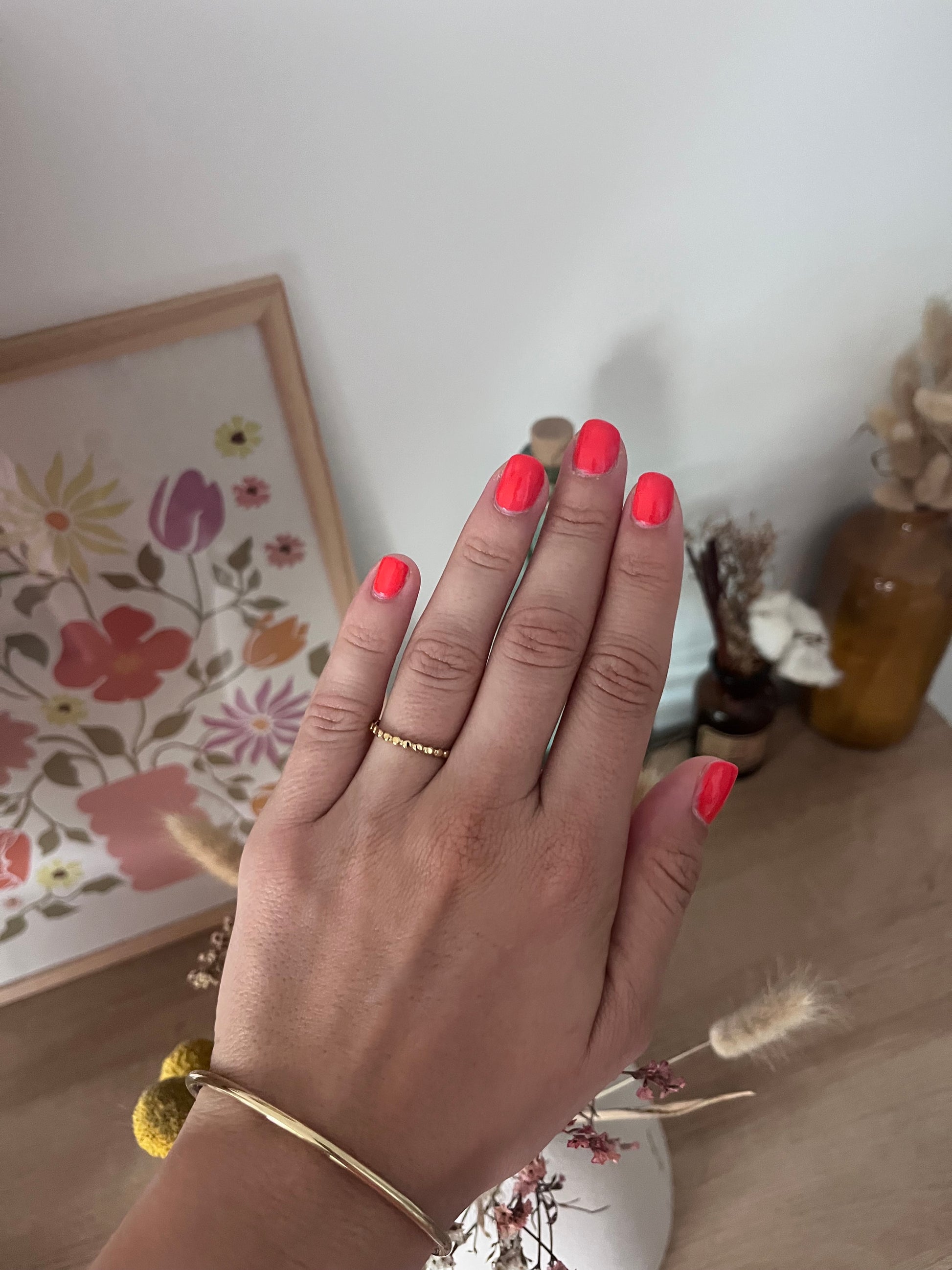 Bague fine taille réglable pour femme couleur or 