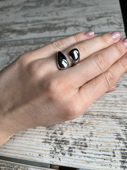 Bague argent  ajustable, ne rouille pas résiste à l’eau