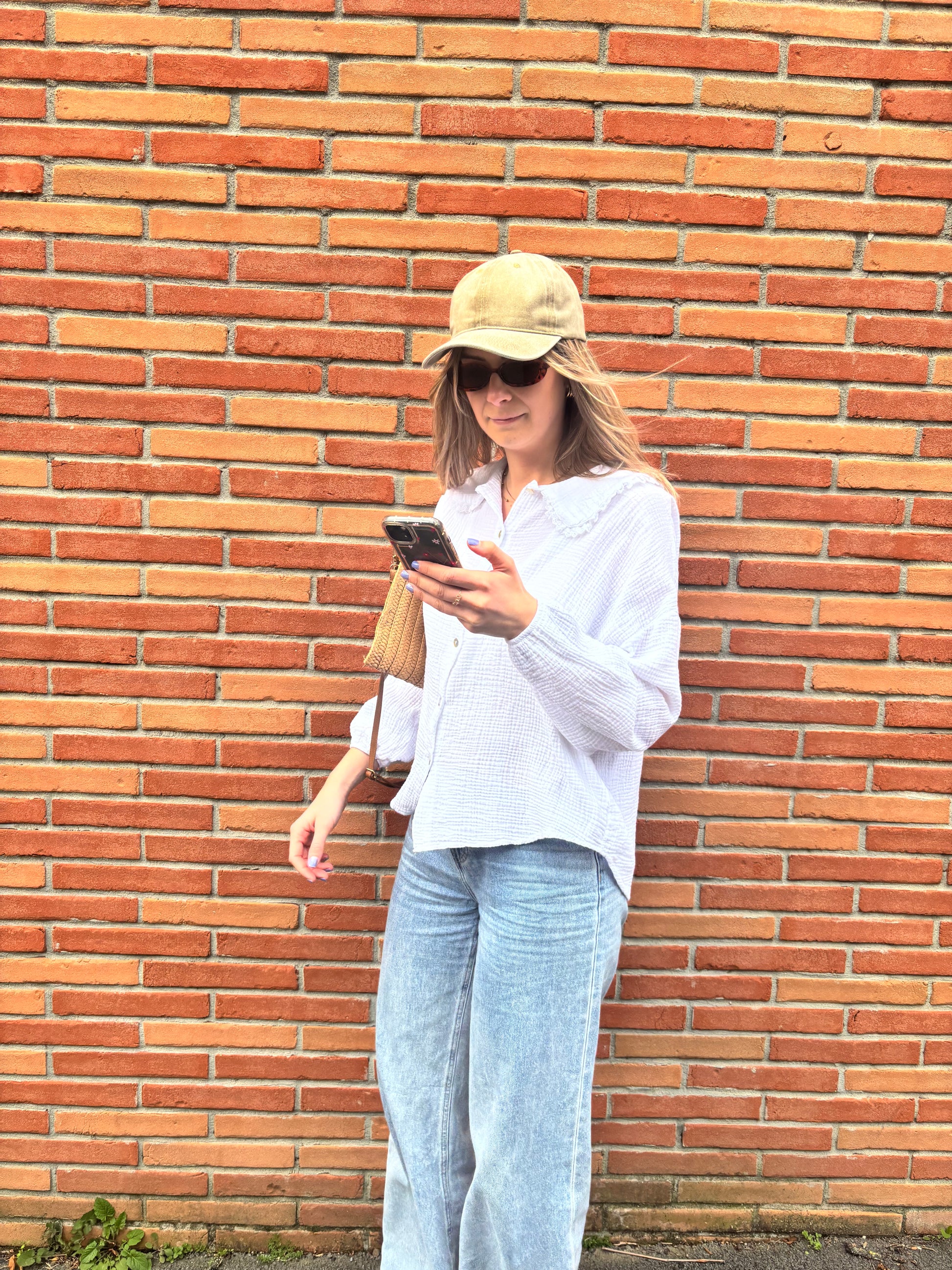 Casquette taupe femme en coton avec taille réglable tendance
