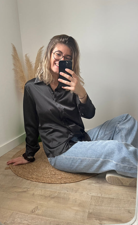 Matière satin noire, Taille unique
