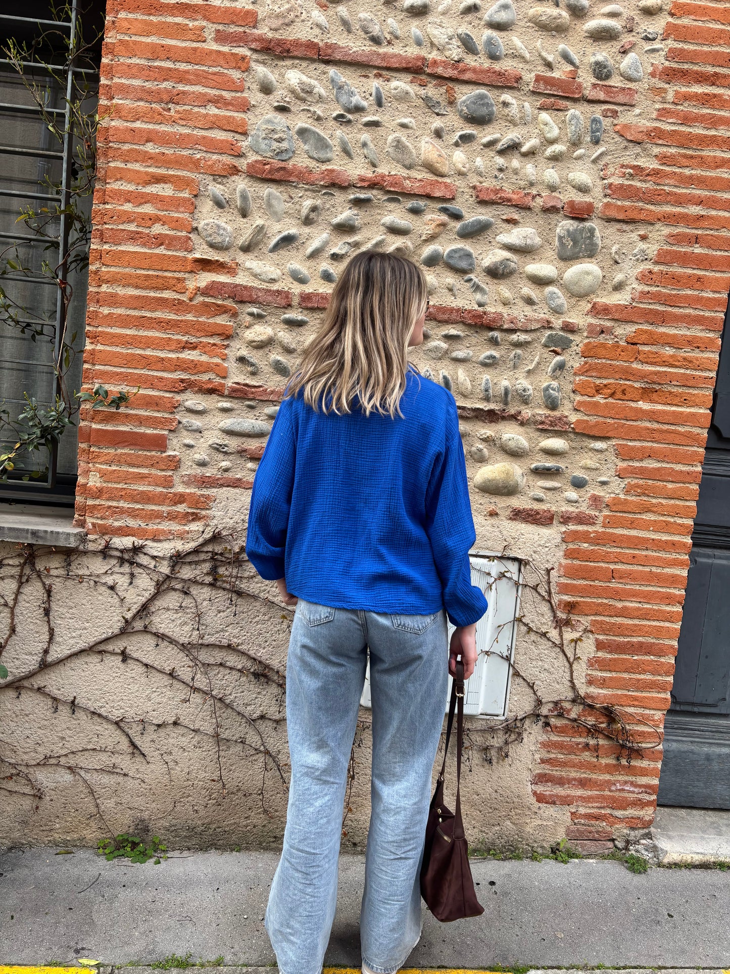 Chemisier noeud a noue sur le devant en coton hyper agréable a porter taille unique 