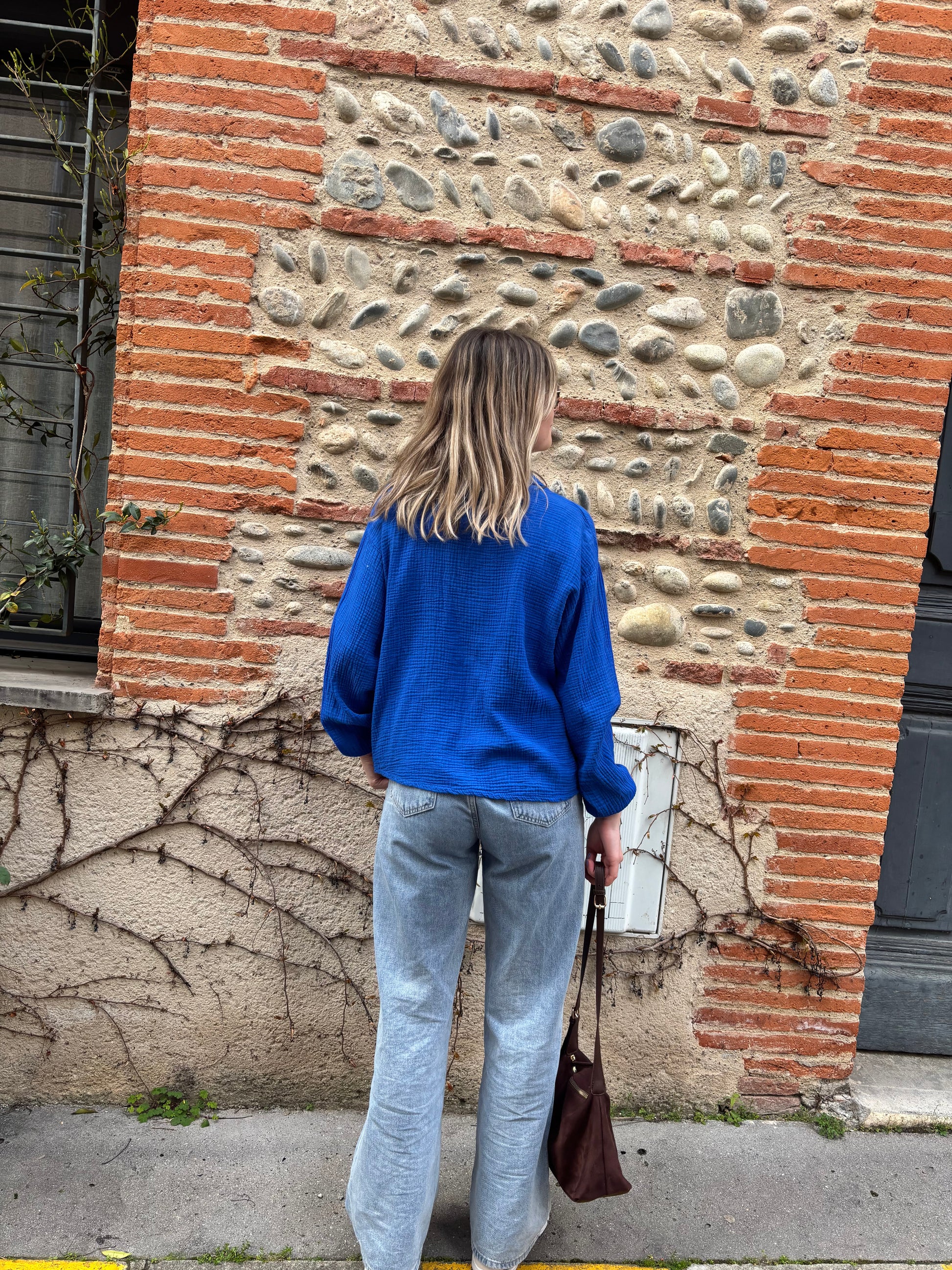 Chemisier noeud a noue sur le devant en coton hyper agréable a porter taille unique 