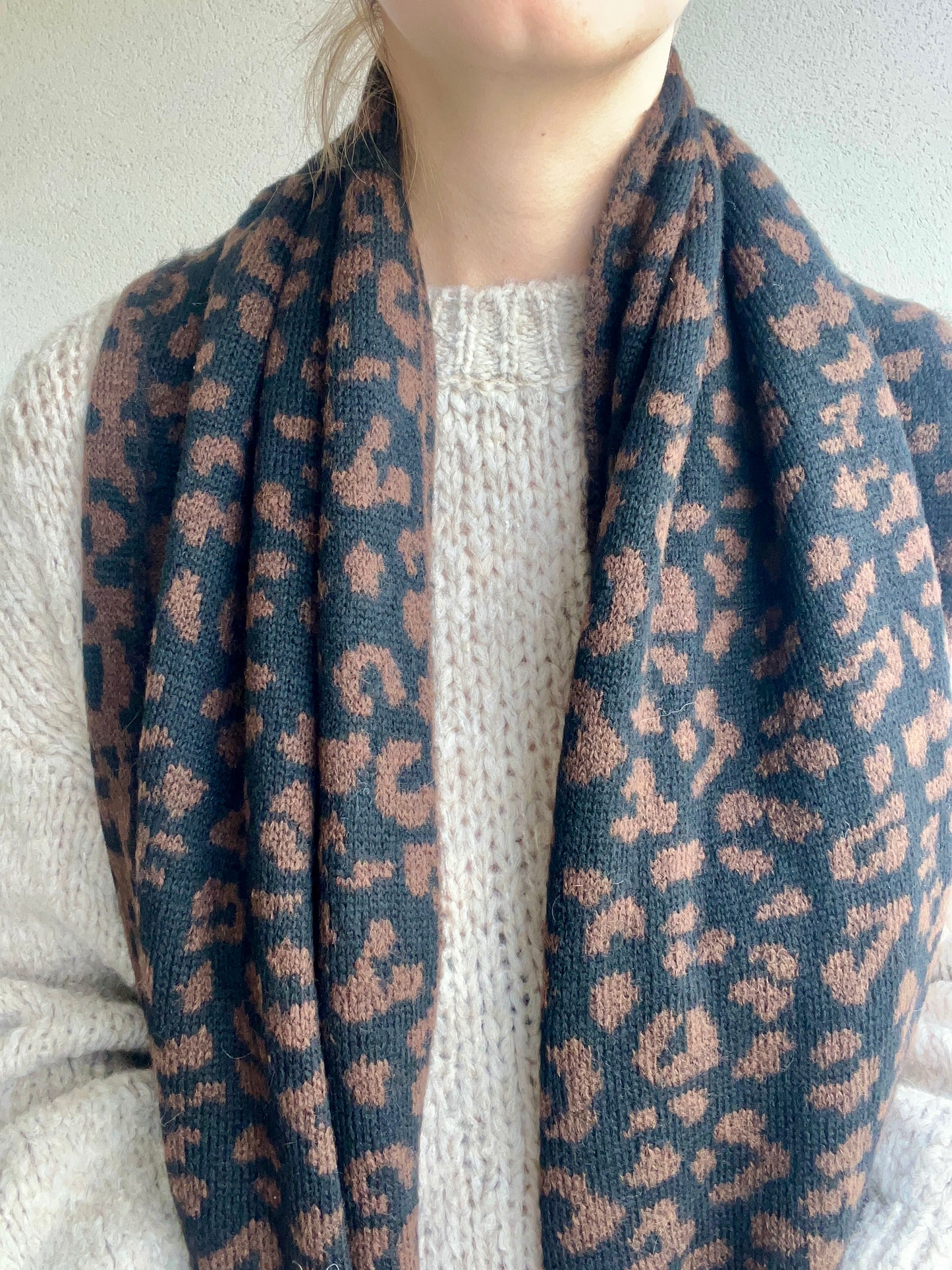 Écharpe très tendance pour femme, motif léopard, réversible