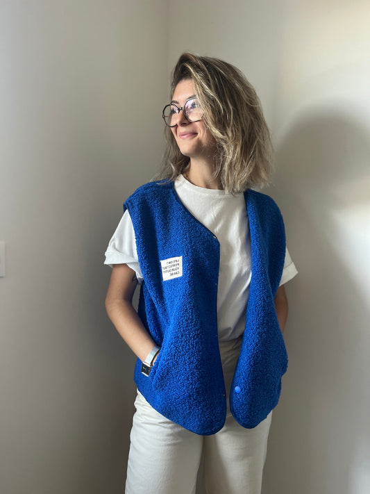 gilet tendance pour femme de couleur bleu rois 