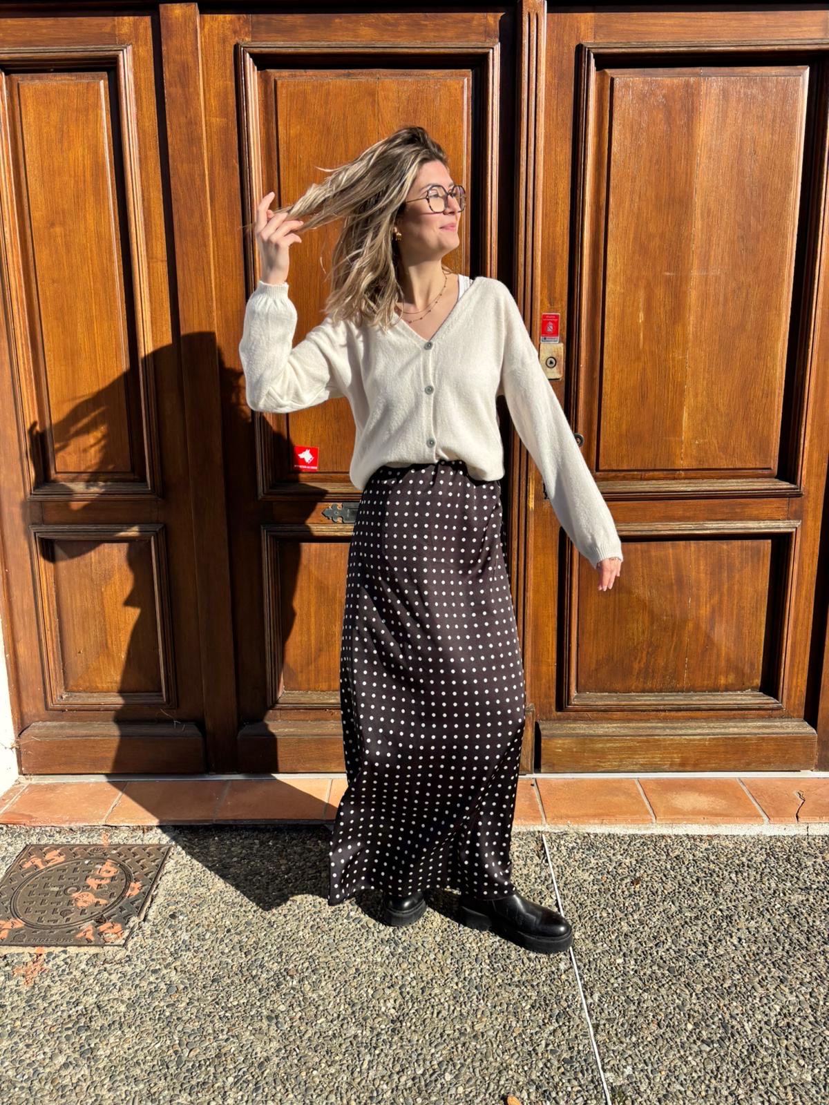 Jupe femme à pois taille unique idéal pour el printemps 