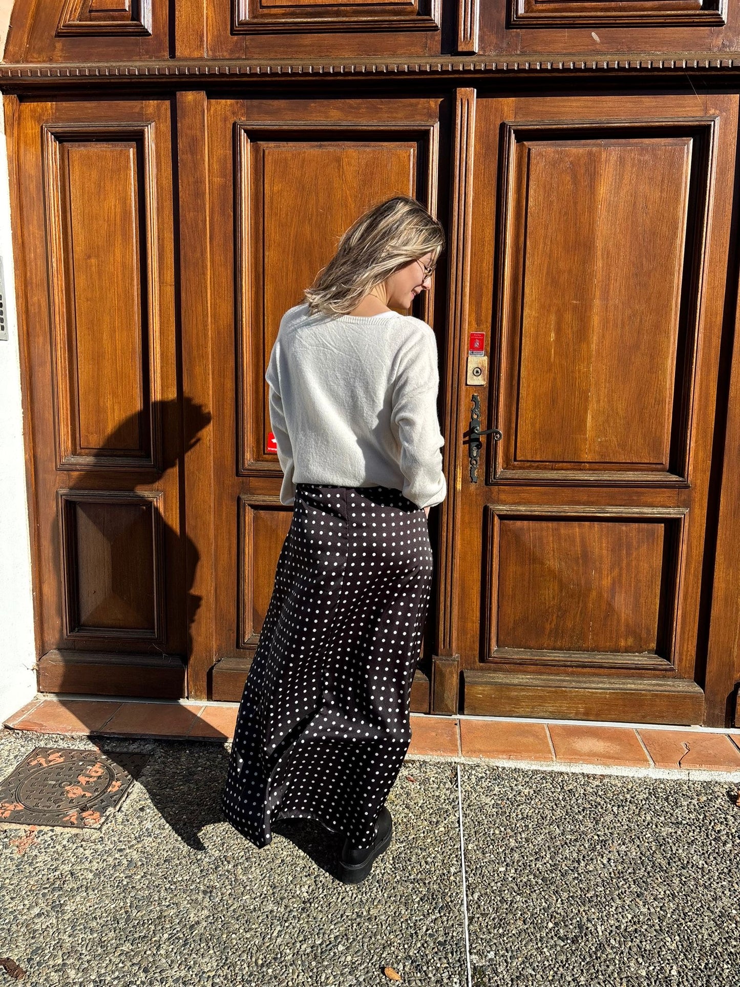 Jupe à pois pour femme noir et blanc hyper agréable a porter hyper tendance 