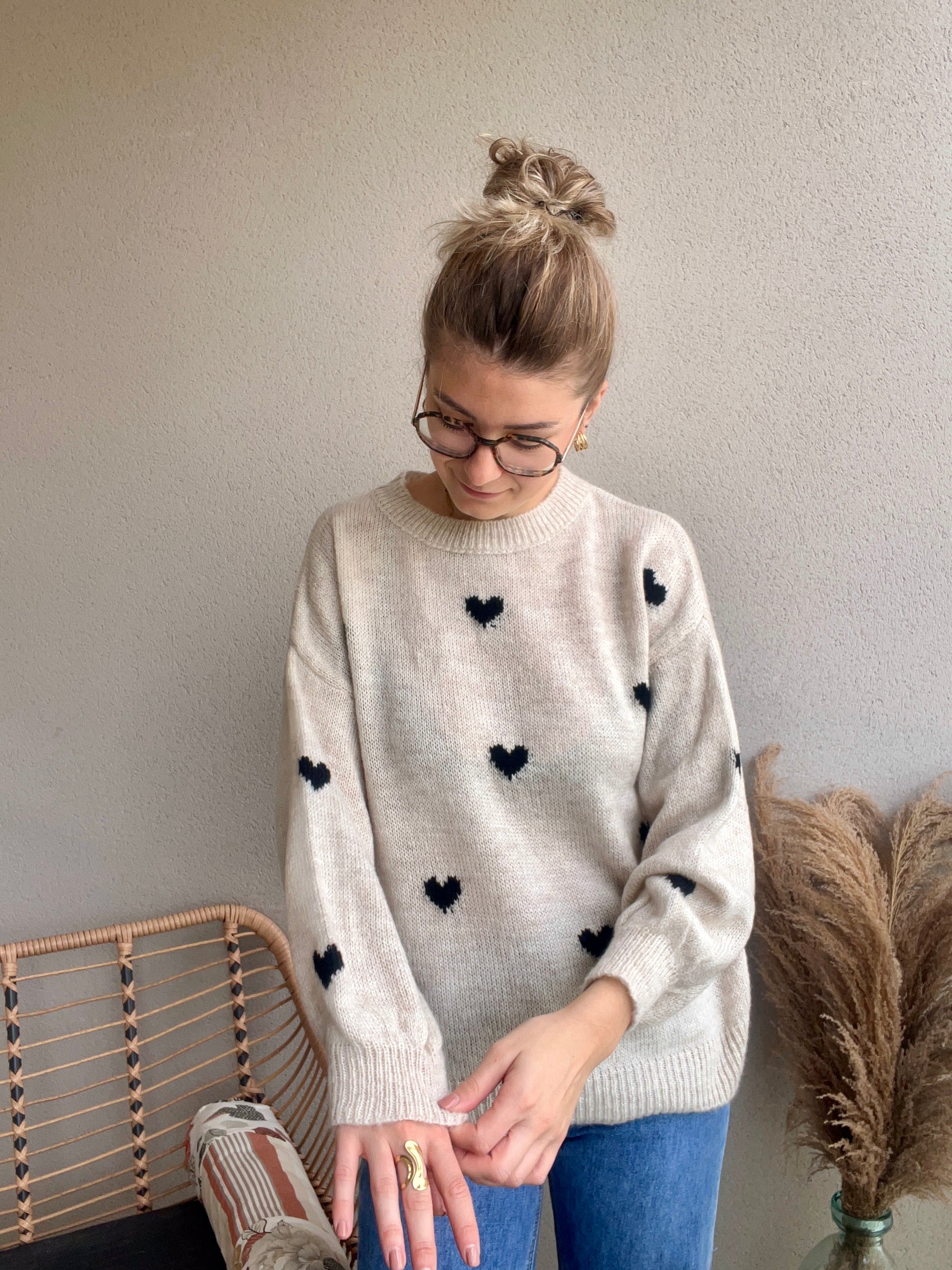 pull cœur pour femme, taille unique de 34 ou 40