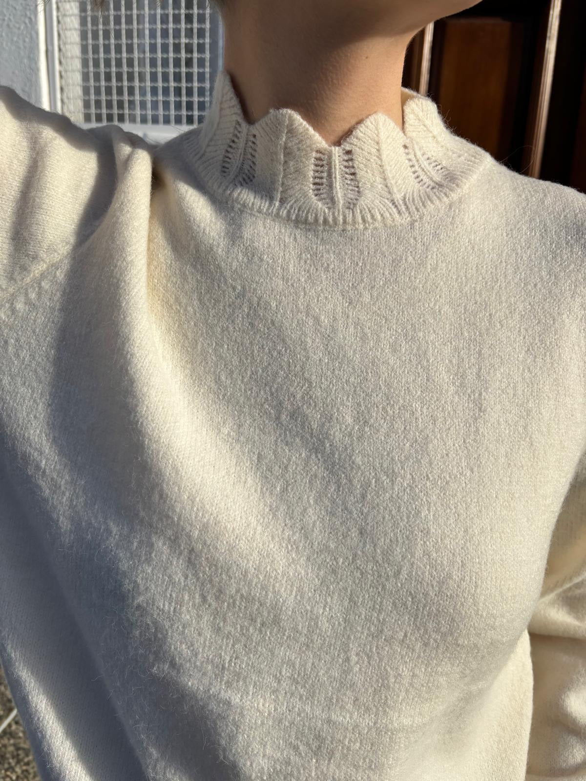 Pull pour femme de couleur écru, taille unique, hyper doux, hyper tendance
