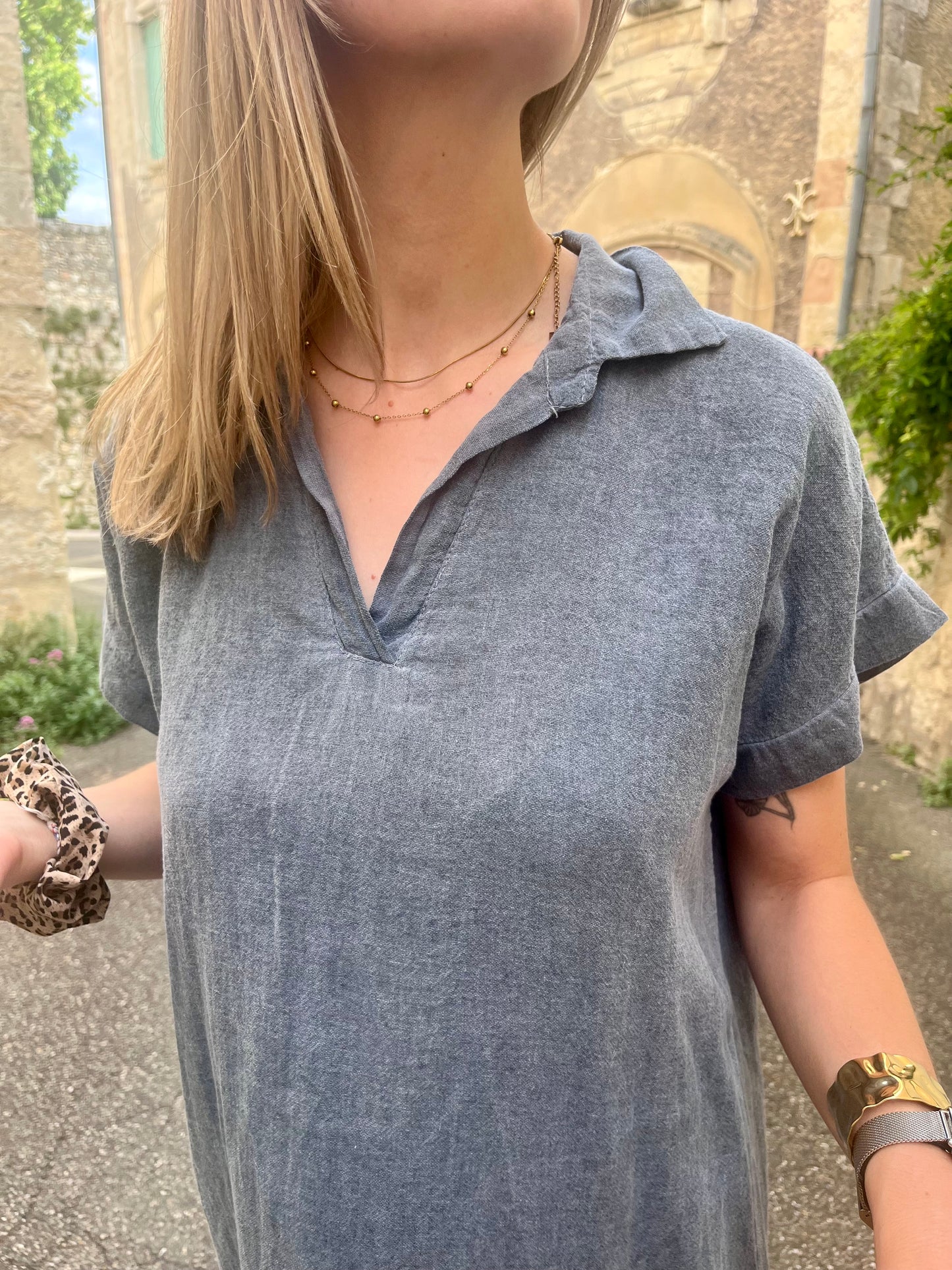 robe bleu fluide pur femme de couleur bleu effet jean pour femme et adolescente taille unique 