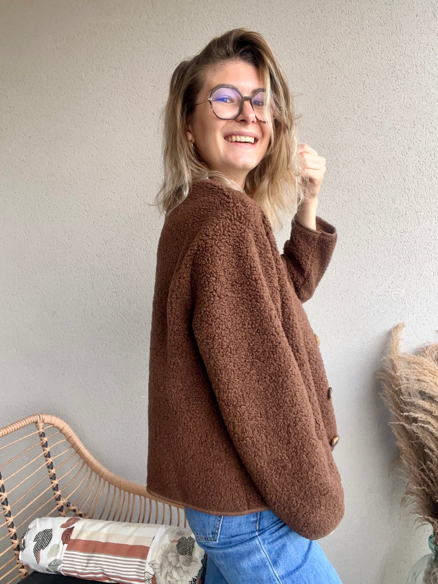 veste marron pour femme hyper douce et agréable a porter 