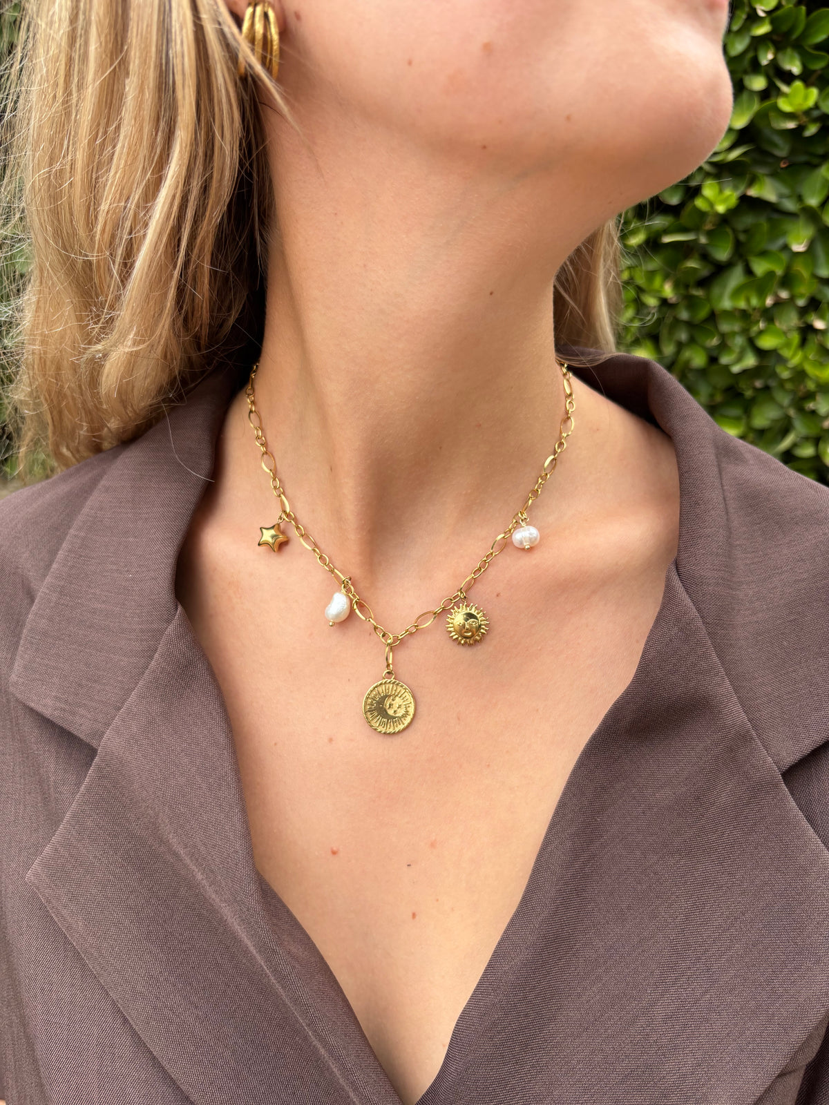 collier pour femme de couleur or en acier inoxydable reglable hyper tendance