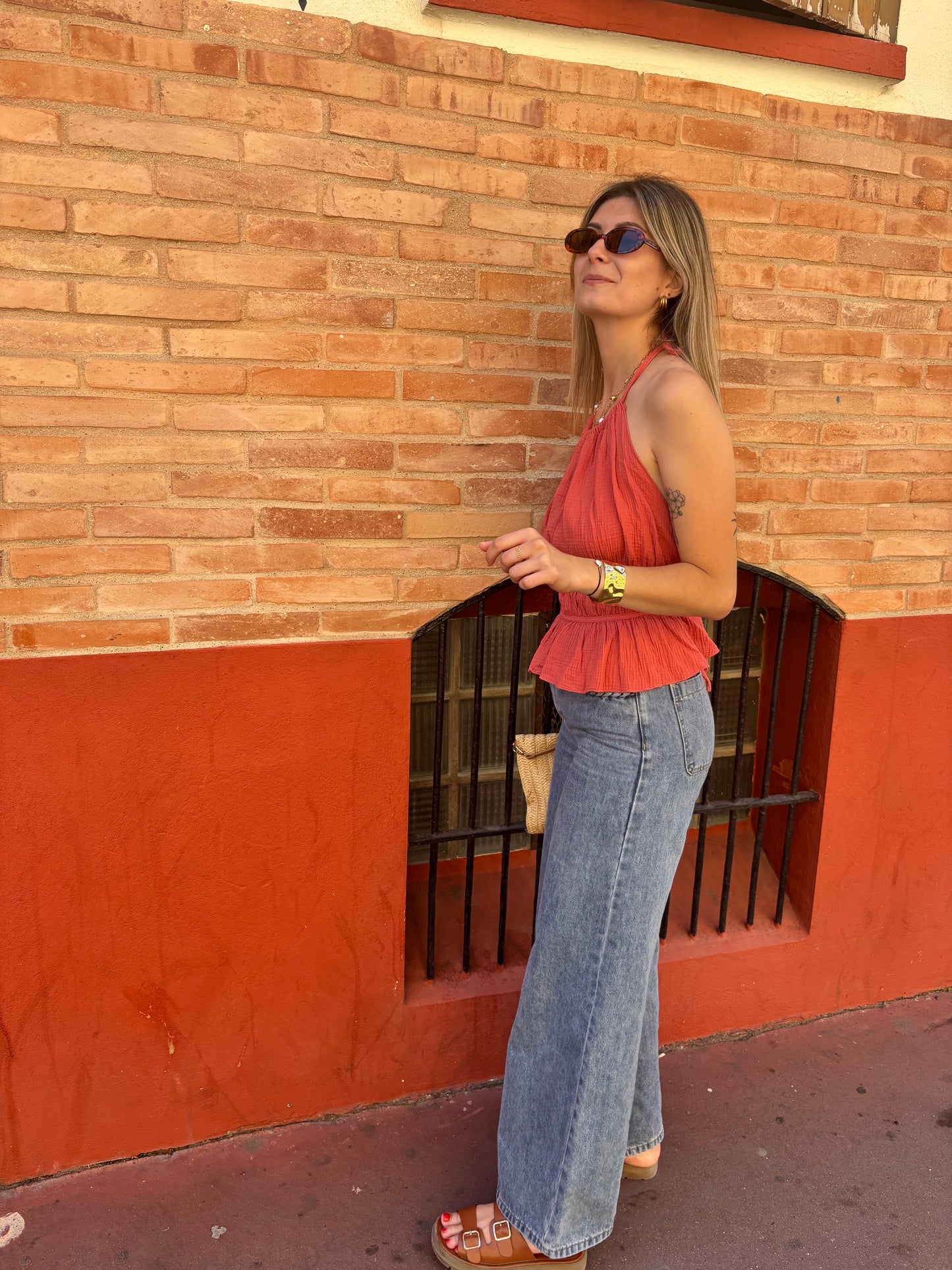 debardeur dos nu femme en gaze de coton hyper tendance et elagant