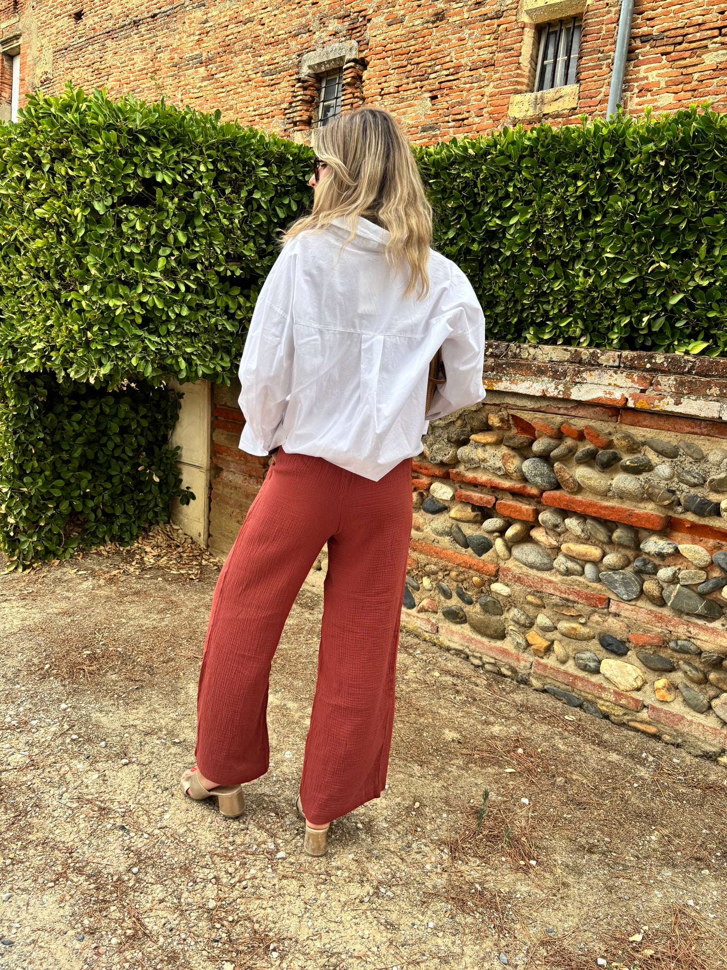 pantalon pour femme e, gaze de coton hyper leger et  tendance 