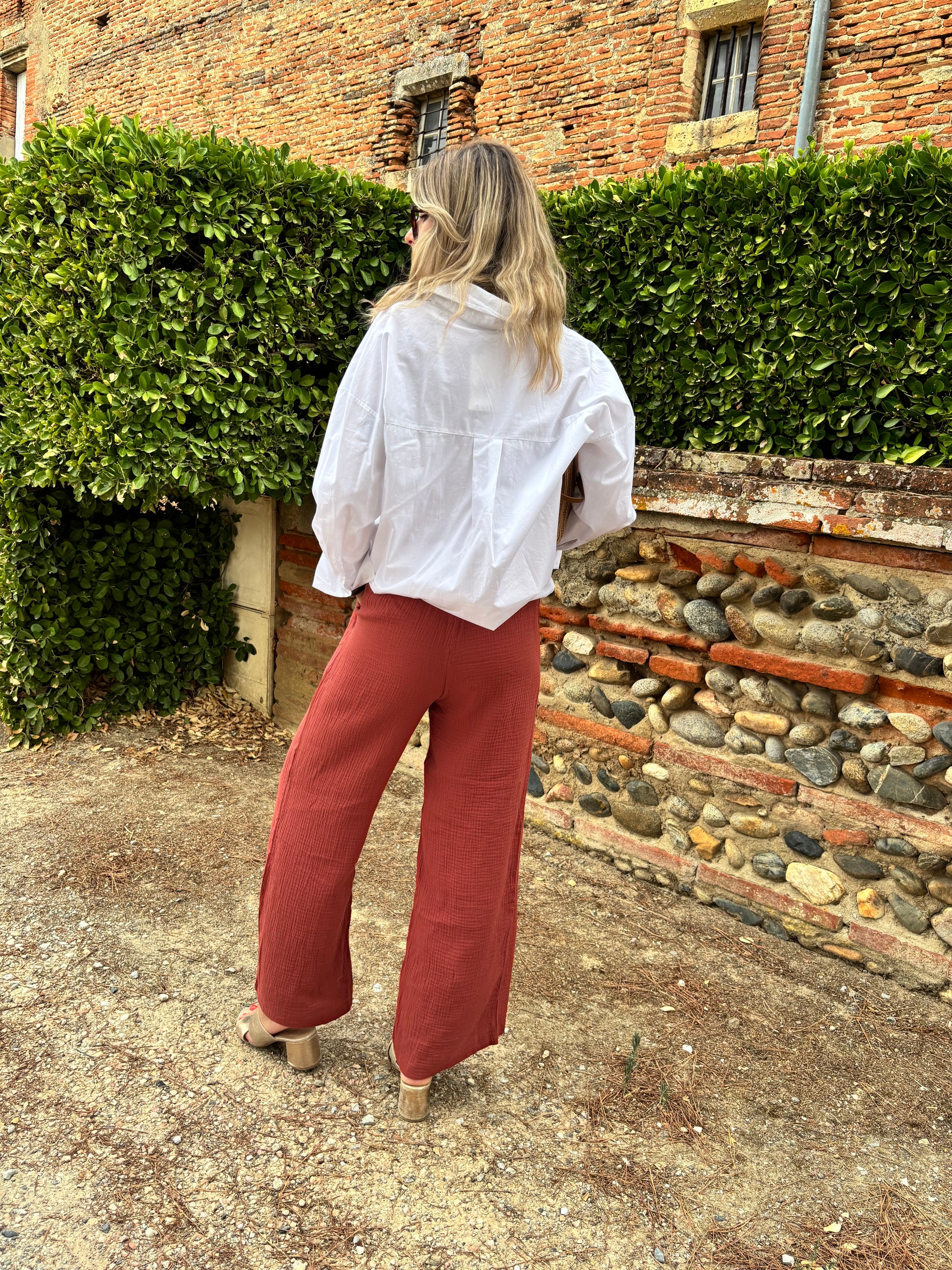 pantalon pour femme e, gaze de coton hyper leger et  tendance 