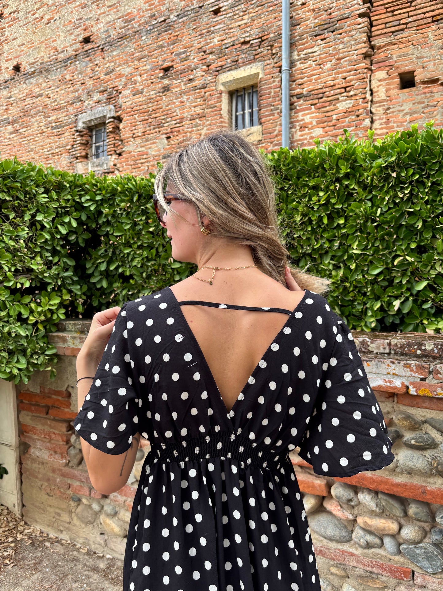 robe longue pour femme motifs pois tendance et elegante