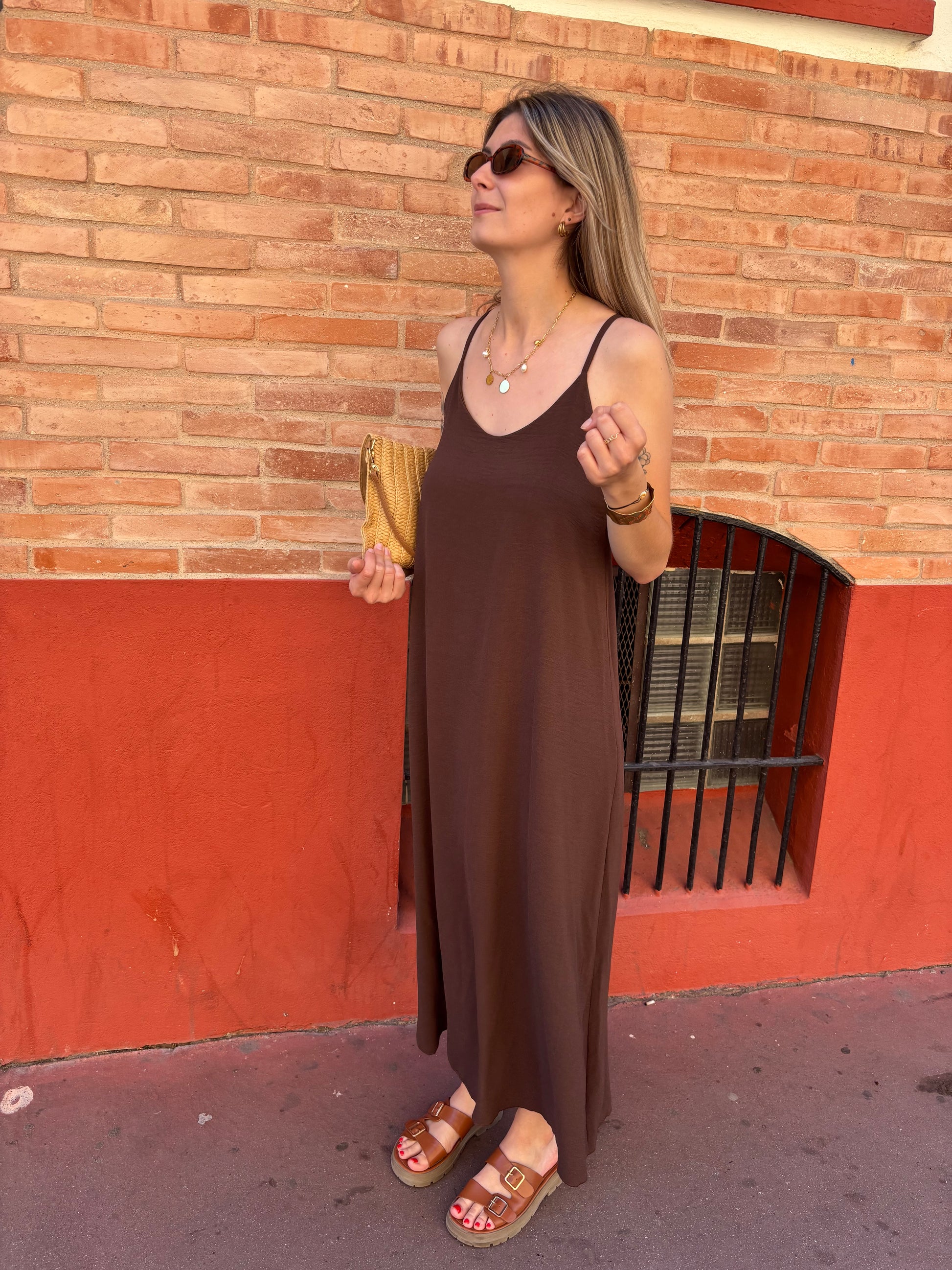 robe longue marron pour femme et ado hyper tendance et confortable