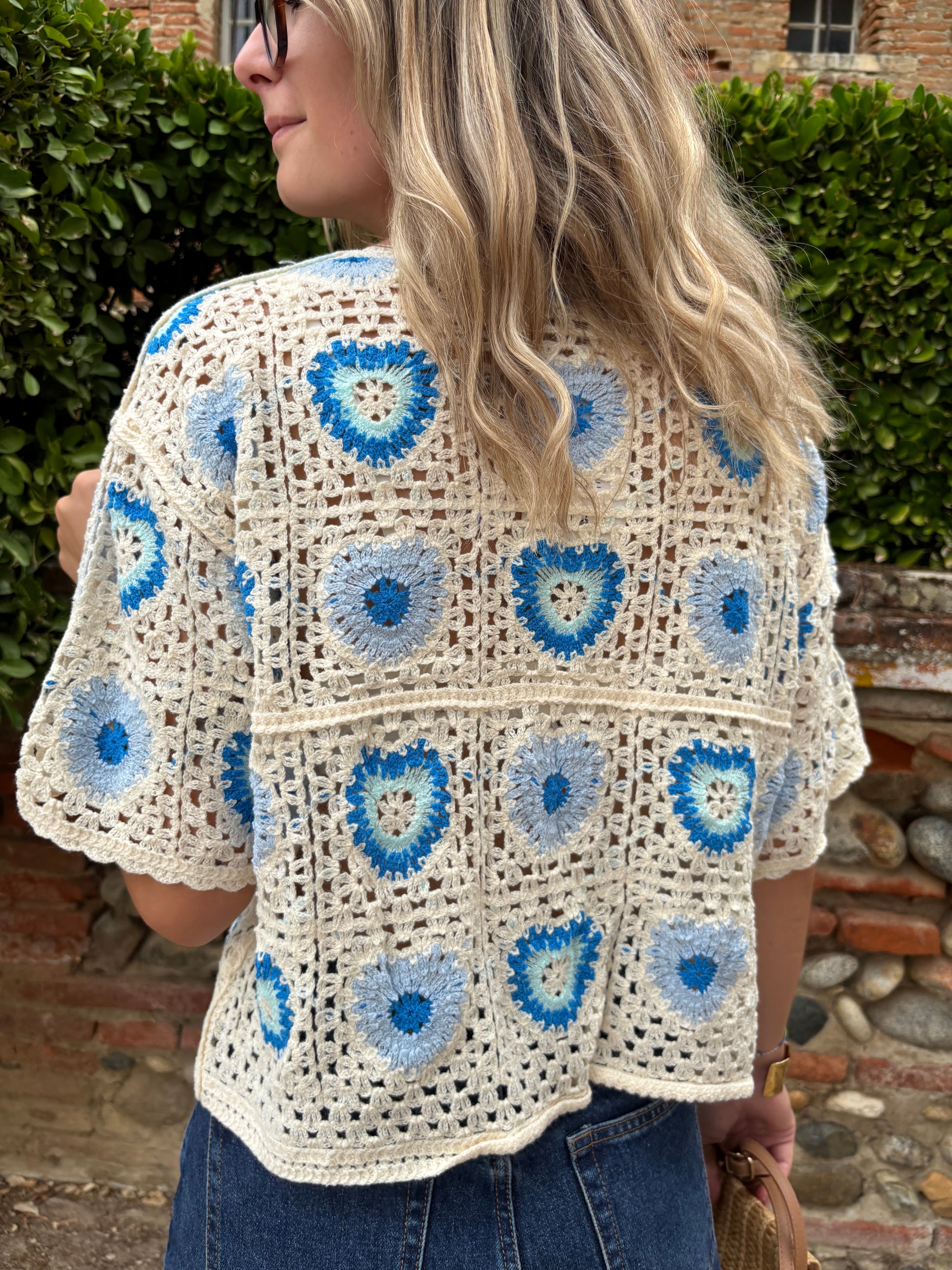 tshirt a  motifs coeur bleu pour femme coupe un peu oversize